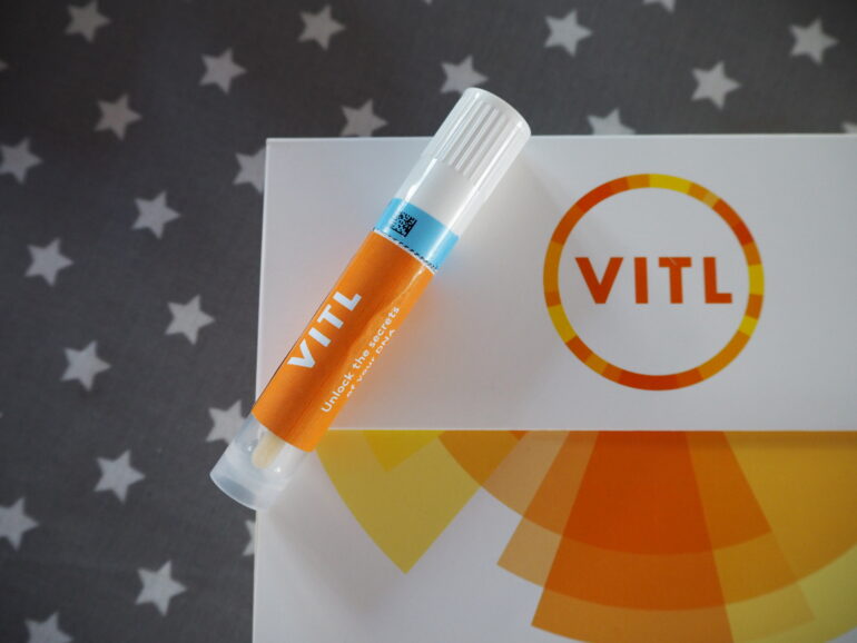 Packaging shot for VITL DNA health test