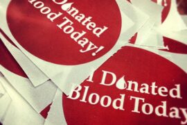 Circular 'I Donated Blood Today' stickers