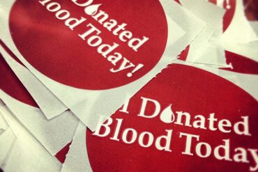 Circular 'I Donated Blood Today' stickers