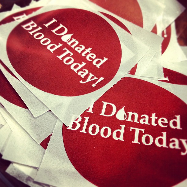 Circular 'I Donated Blood Today' stickers