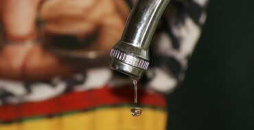 Close up of a leaky tap