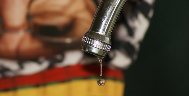 Close up of a leaky tap