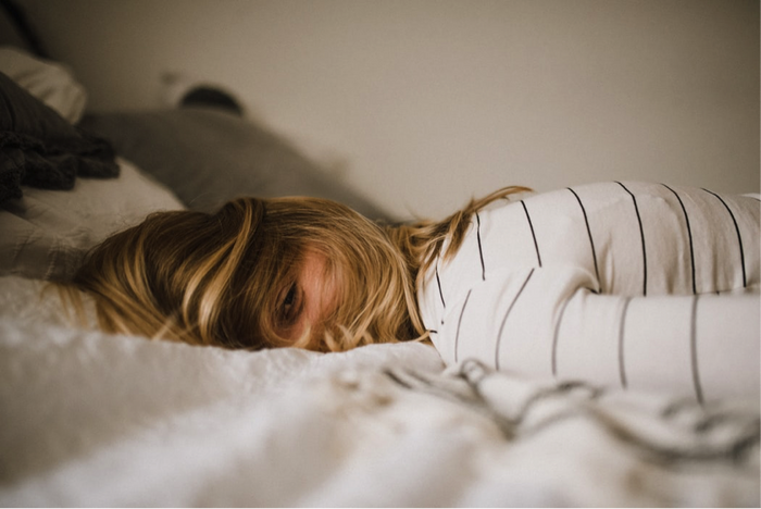 A woman sleeping